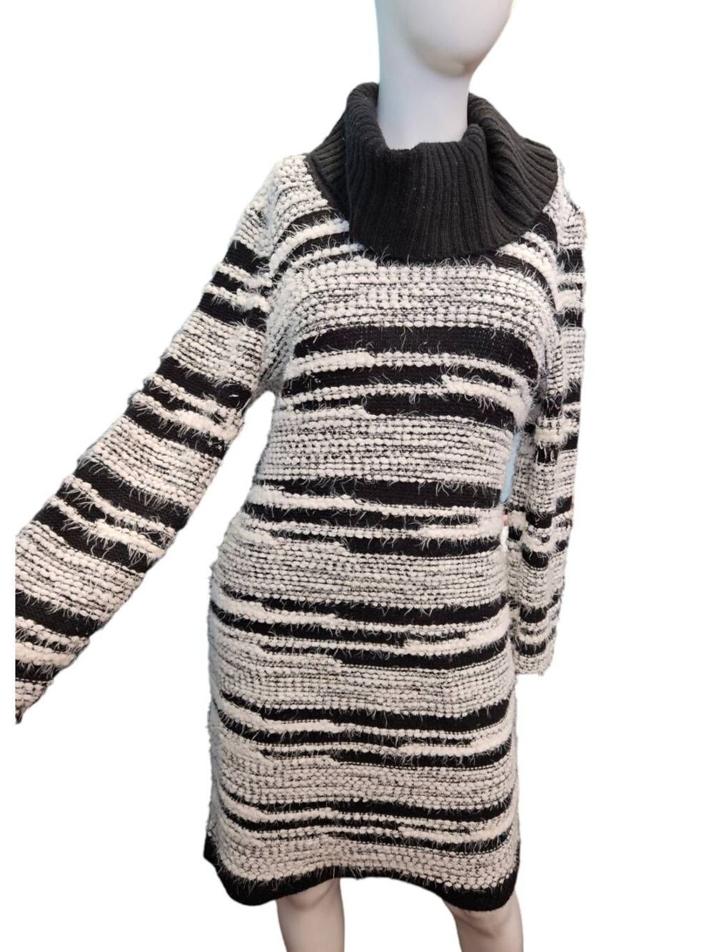 Calvin Klein Black and White Sweater Dress Women’s Size Large